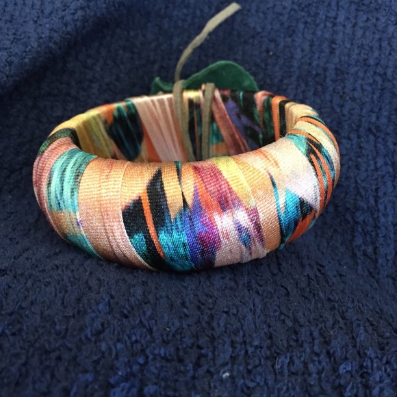 Bundle Sale! Colorful Fabric Wrapped Bangle - Picture 2 of 3